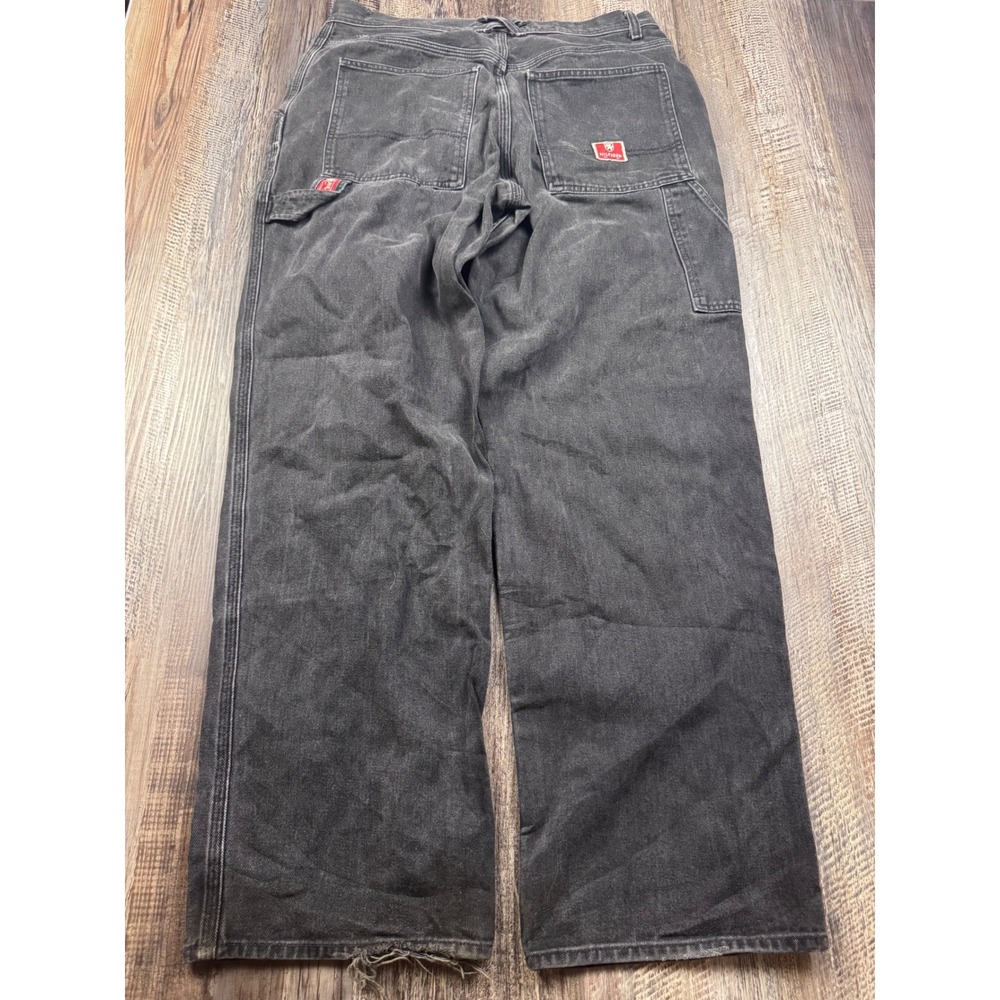 Tommy Hilfiger Carpenter Jeans Mens 34x31 Black Vintage Relaxed Fit Workwear
